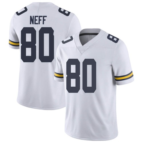 Hunter Neff Michigan Wolverines Men's NCAA #80 White Limited Brand Jordan College Stitched Football Jersey RXA0454ZJ